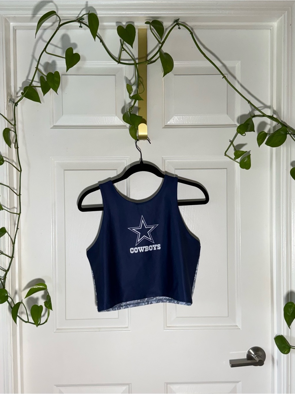 Dallas Cowboys Navy Athletic Crop Top
